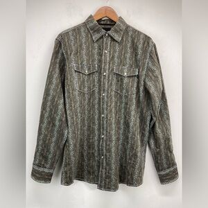 Age Of Wisdom size Large Men’s Multicolor Floral Pearl Snap Long Sleeve Shirt